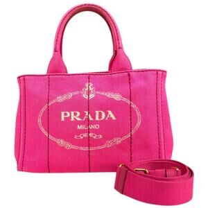 PRADA Pink Canvas Shoulder Bag